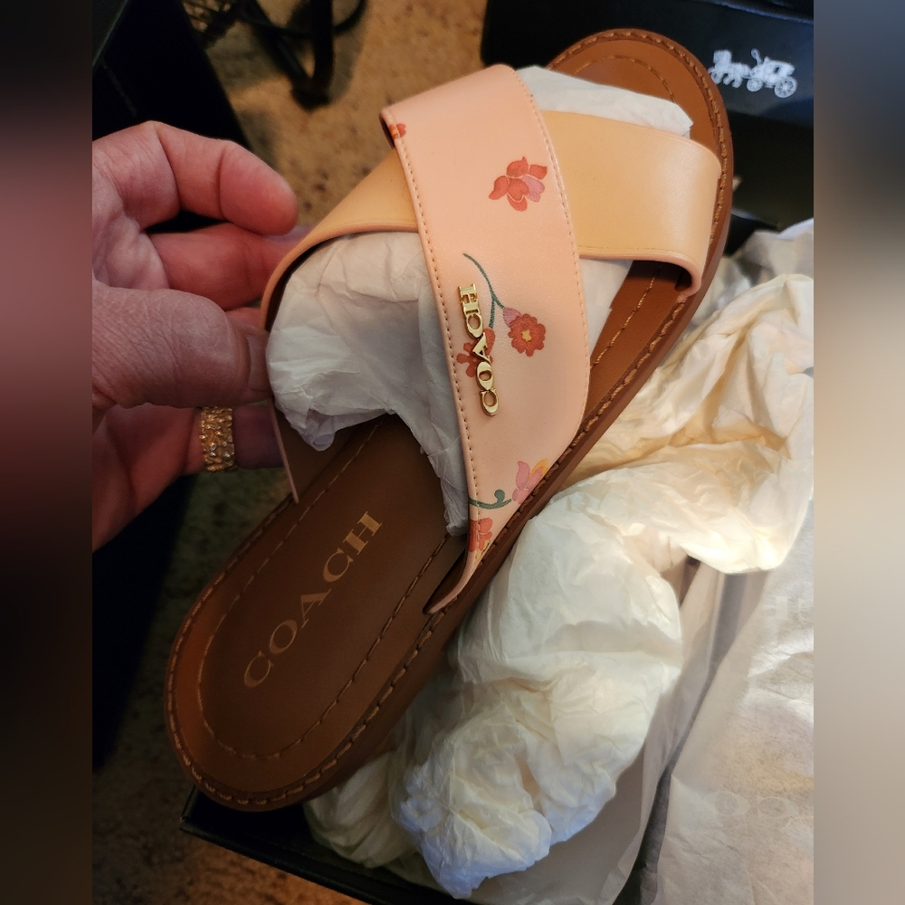 Coach Floral Slide Sandals